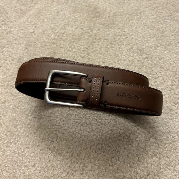 Columbia Sportswear Men´s Dark Brown Genuine Synthetic Leather Belt Size 40 - Picture 1 of 7